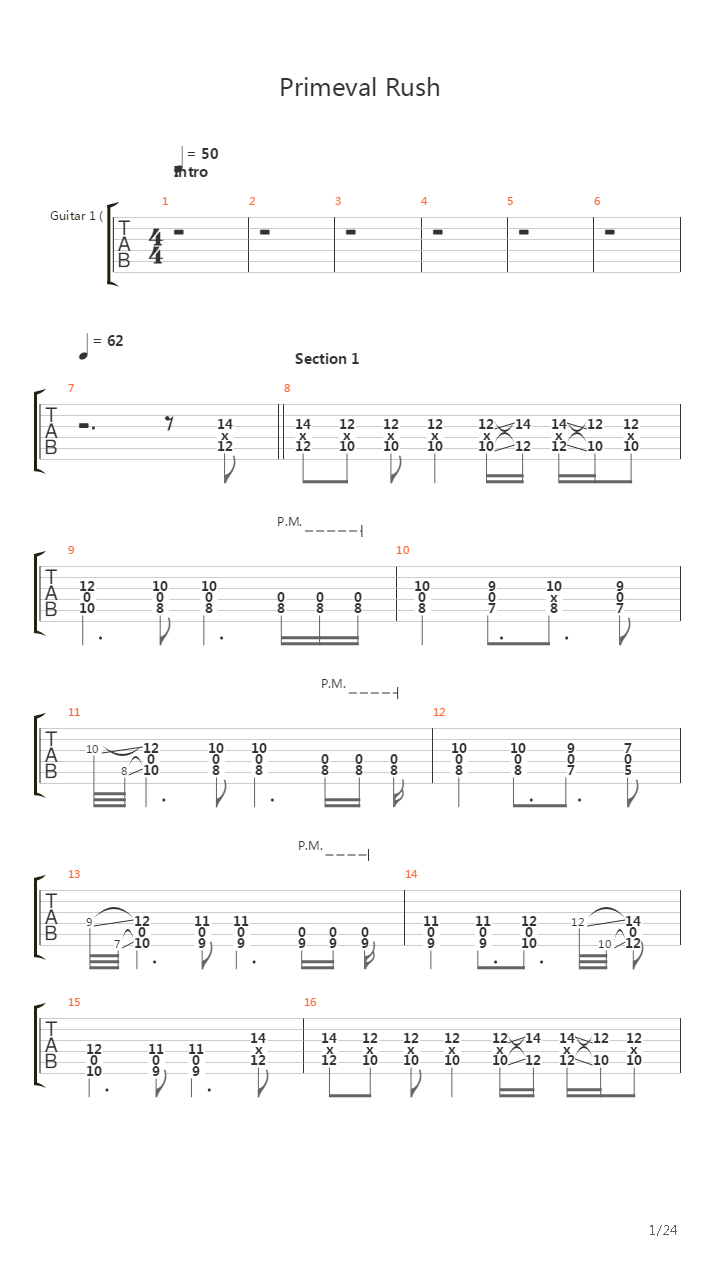 Primeval Rush吉他谱