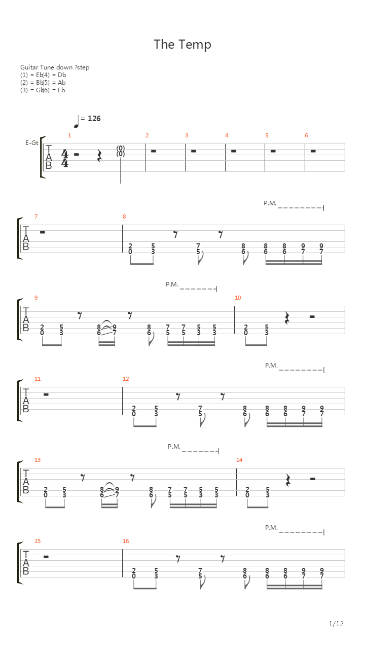 Temp吉他谱