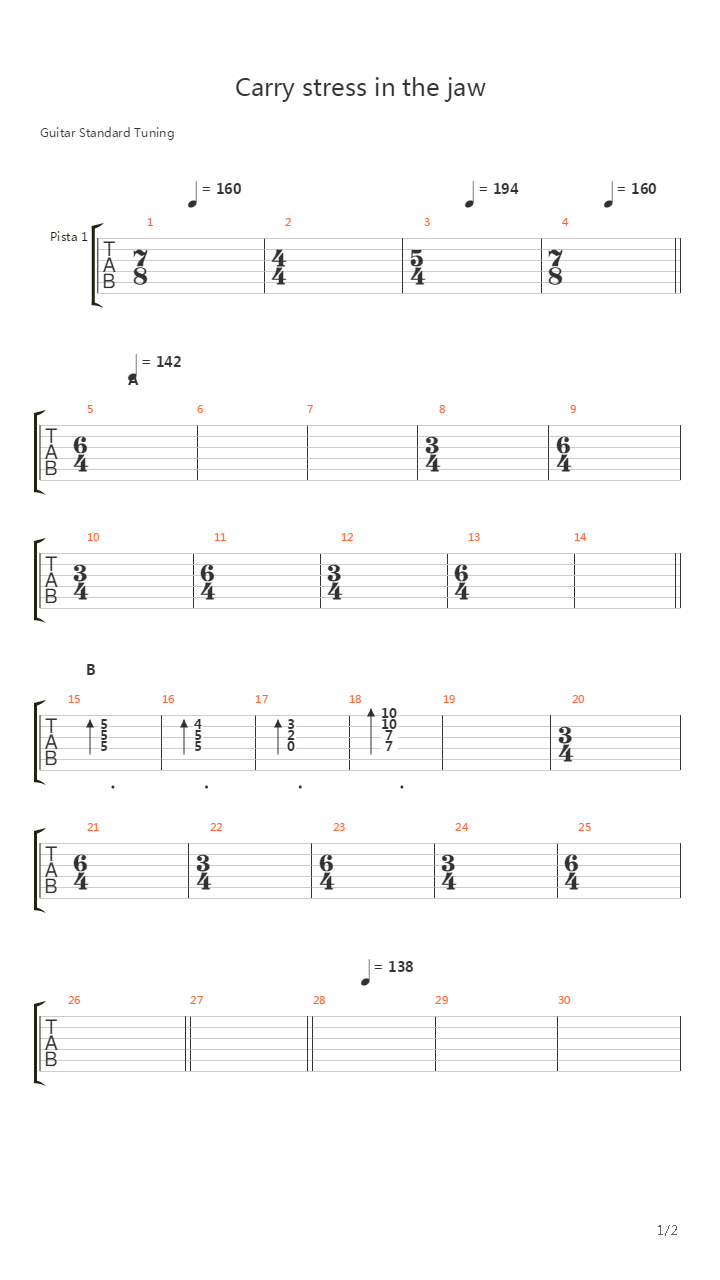 Carry Stress In The Jaw吉他谱