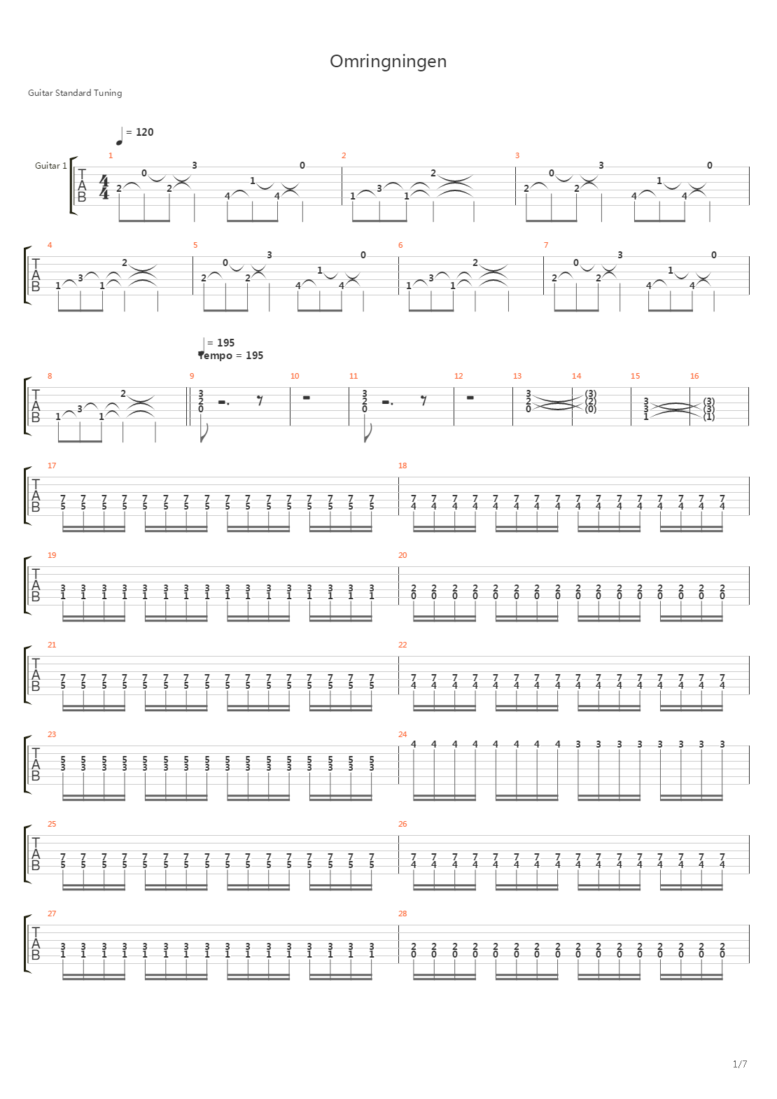 Omringningen吉他谱