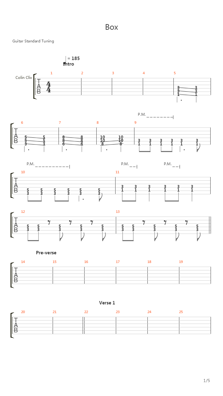 Box吉他谱