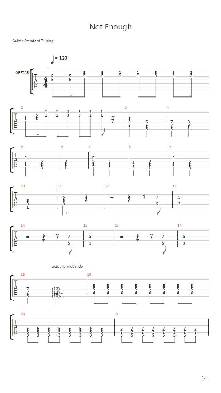 Not Enough吉他谱
