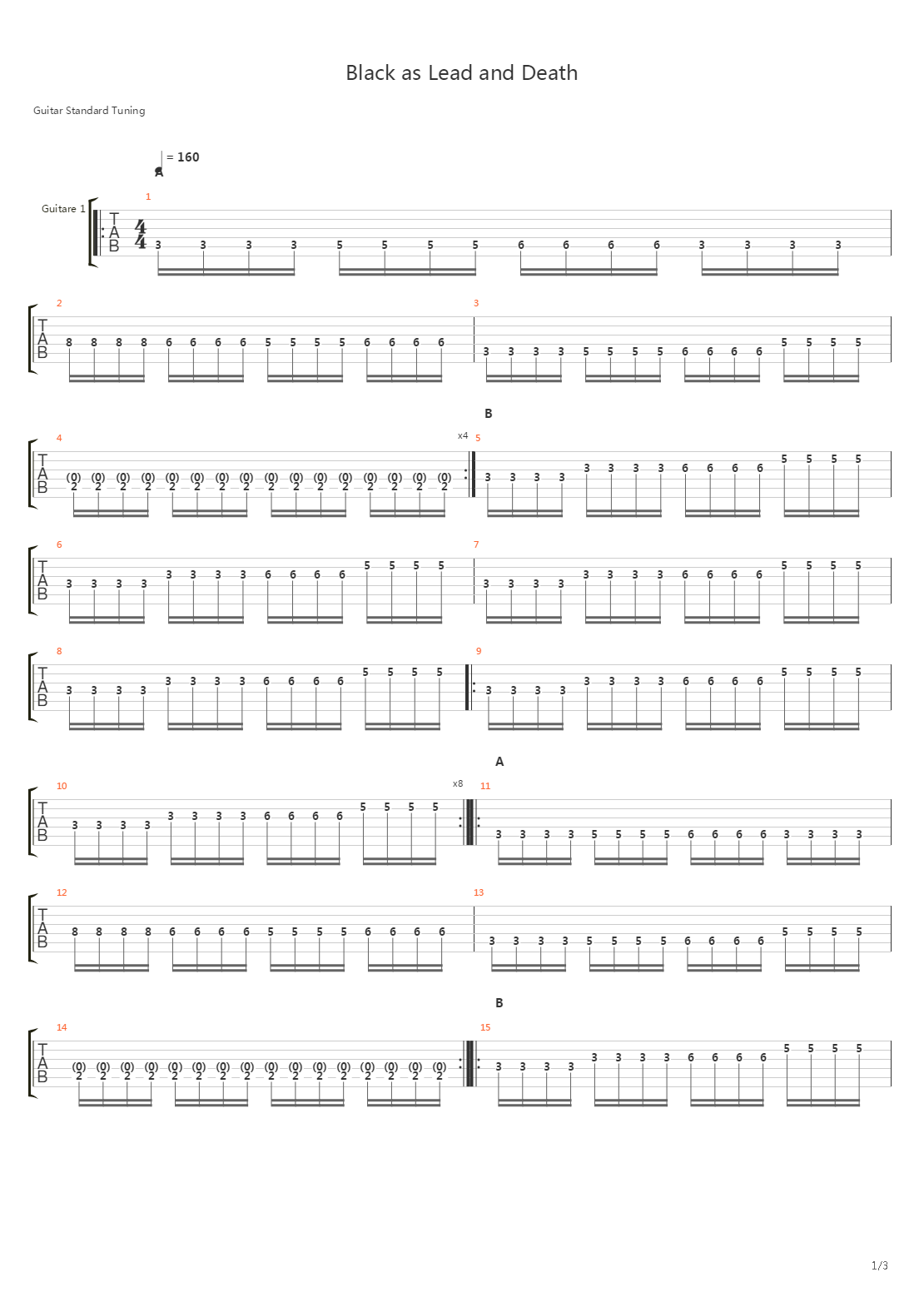 Black As Lead And Death吉他谱