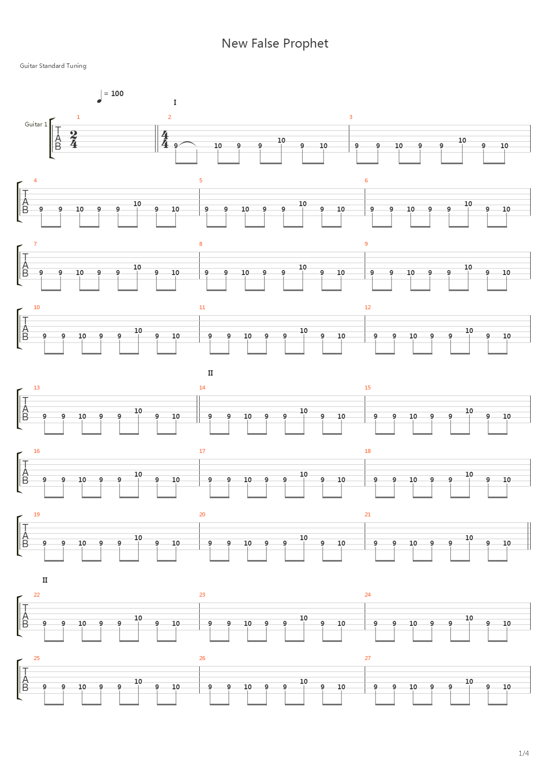 New False Prophet吉他谱