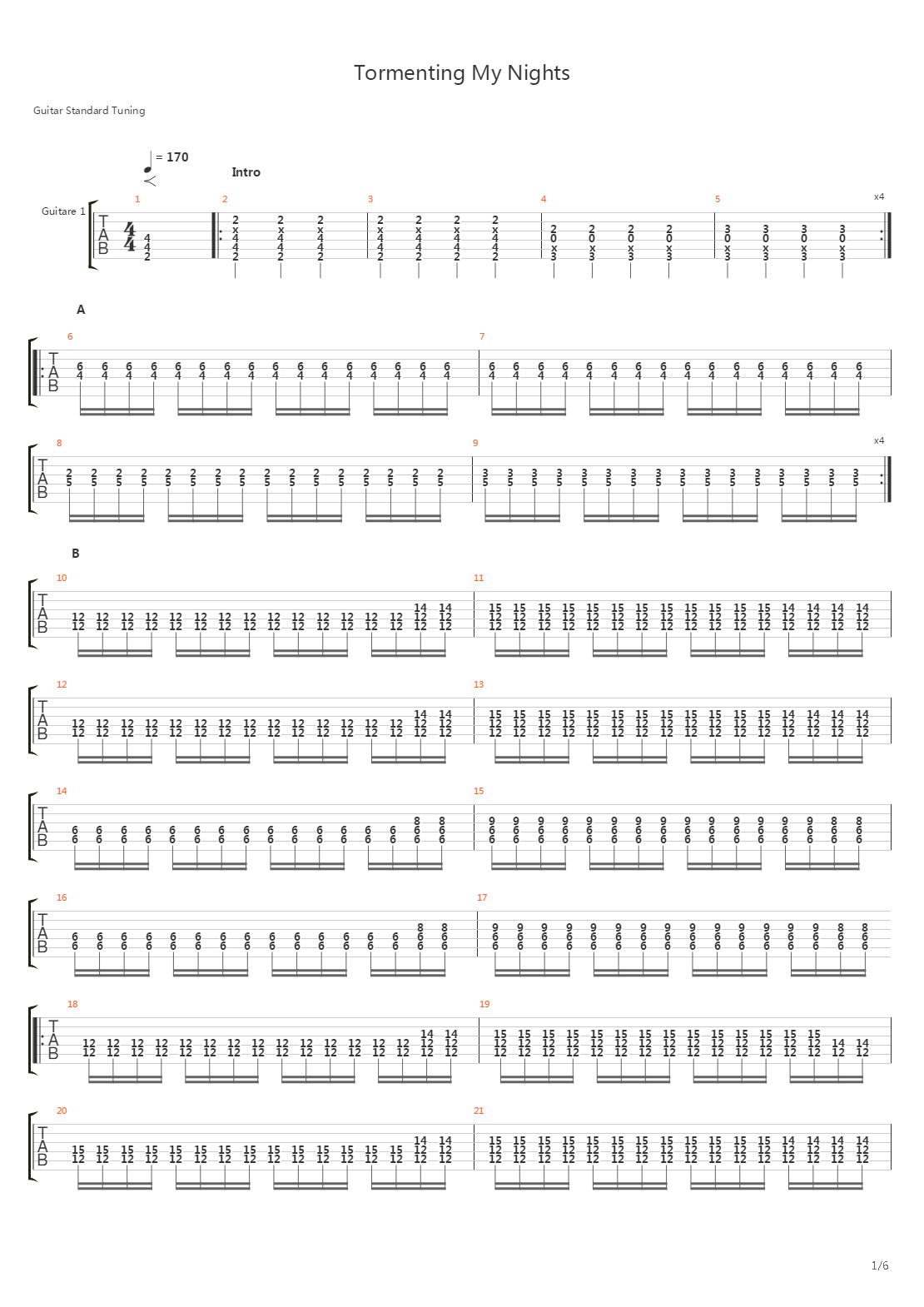 Tormenting My Nights吉他谱