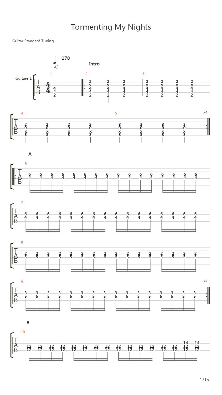 Tormenting My Nights吉他谱