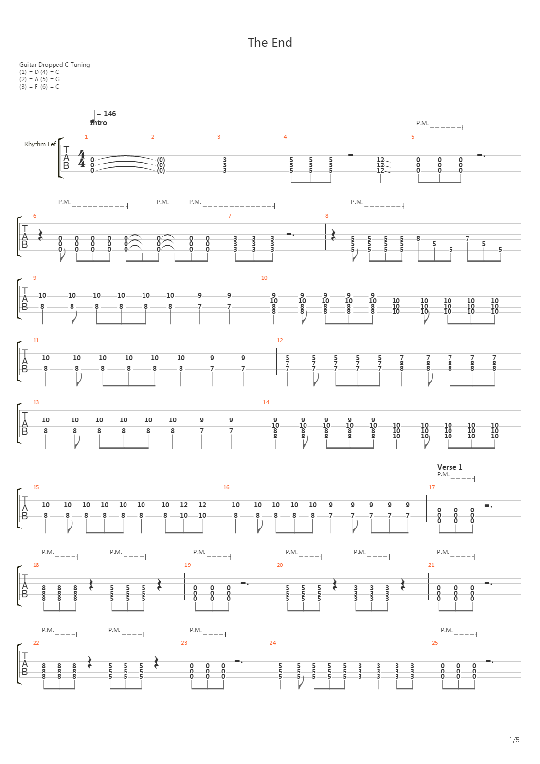 The End吉他谱