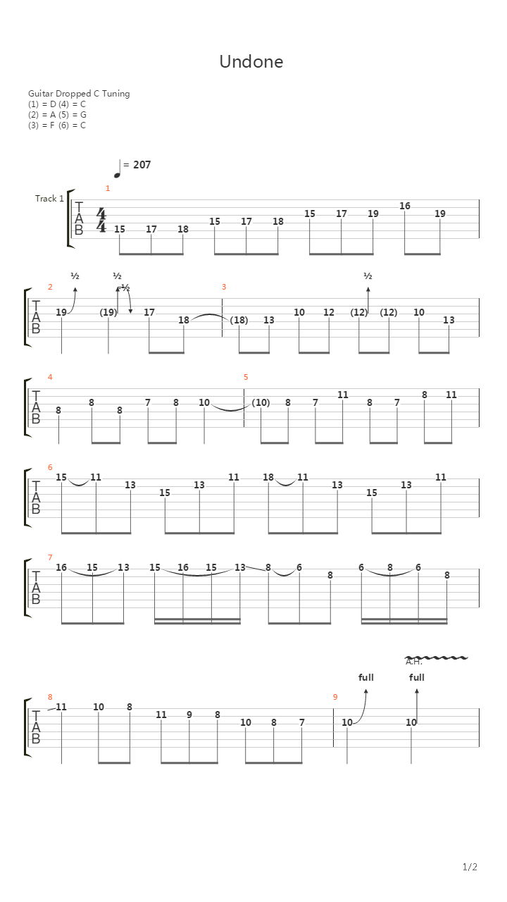 Undone吉他谱