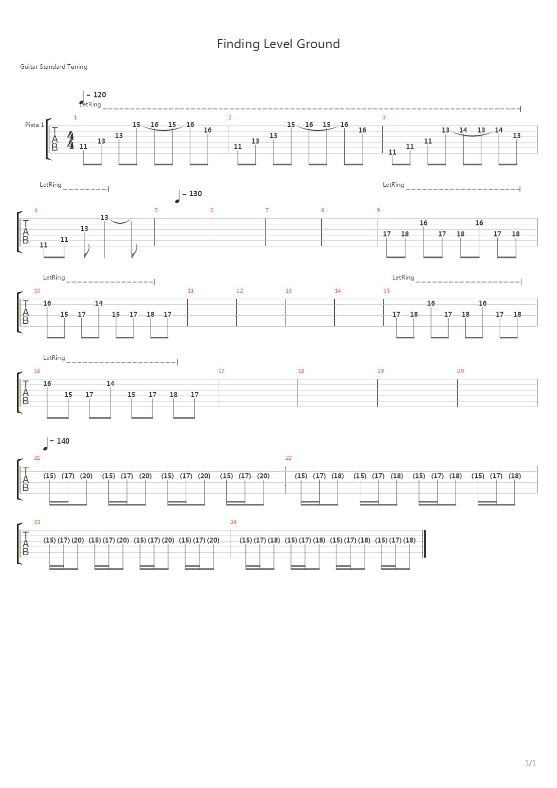Finding Level Ground吉他谱