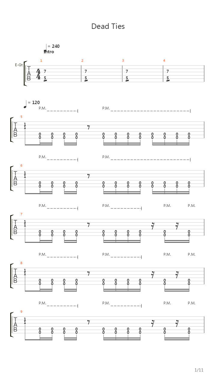 Dead Ties吉他谱