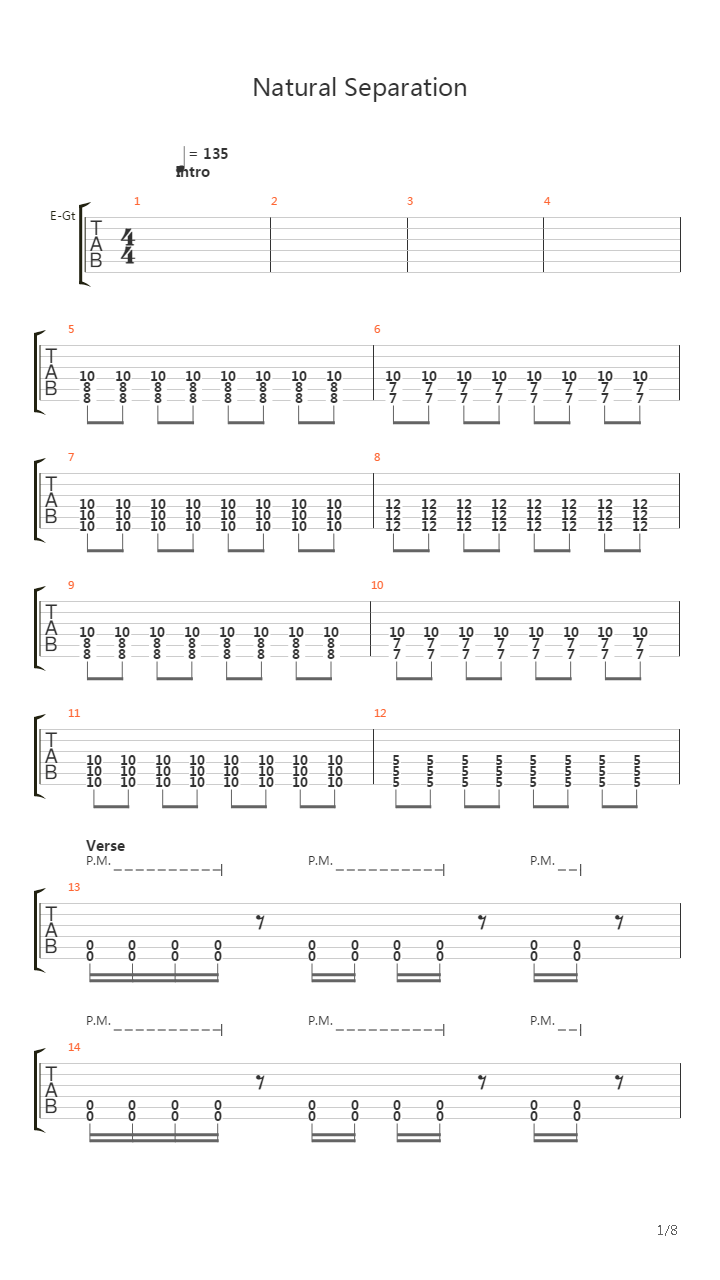 Natural Separation吉他谱