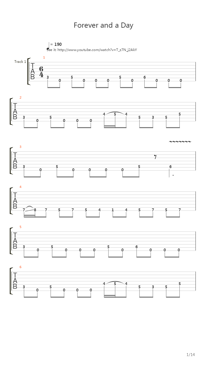 Forever And A Day吉他谱