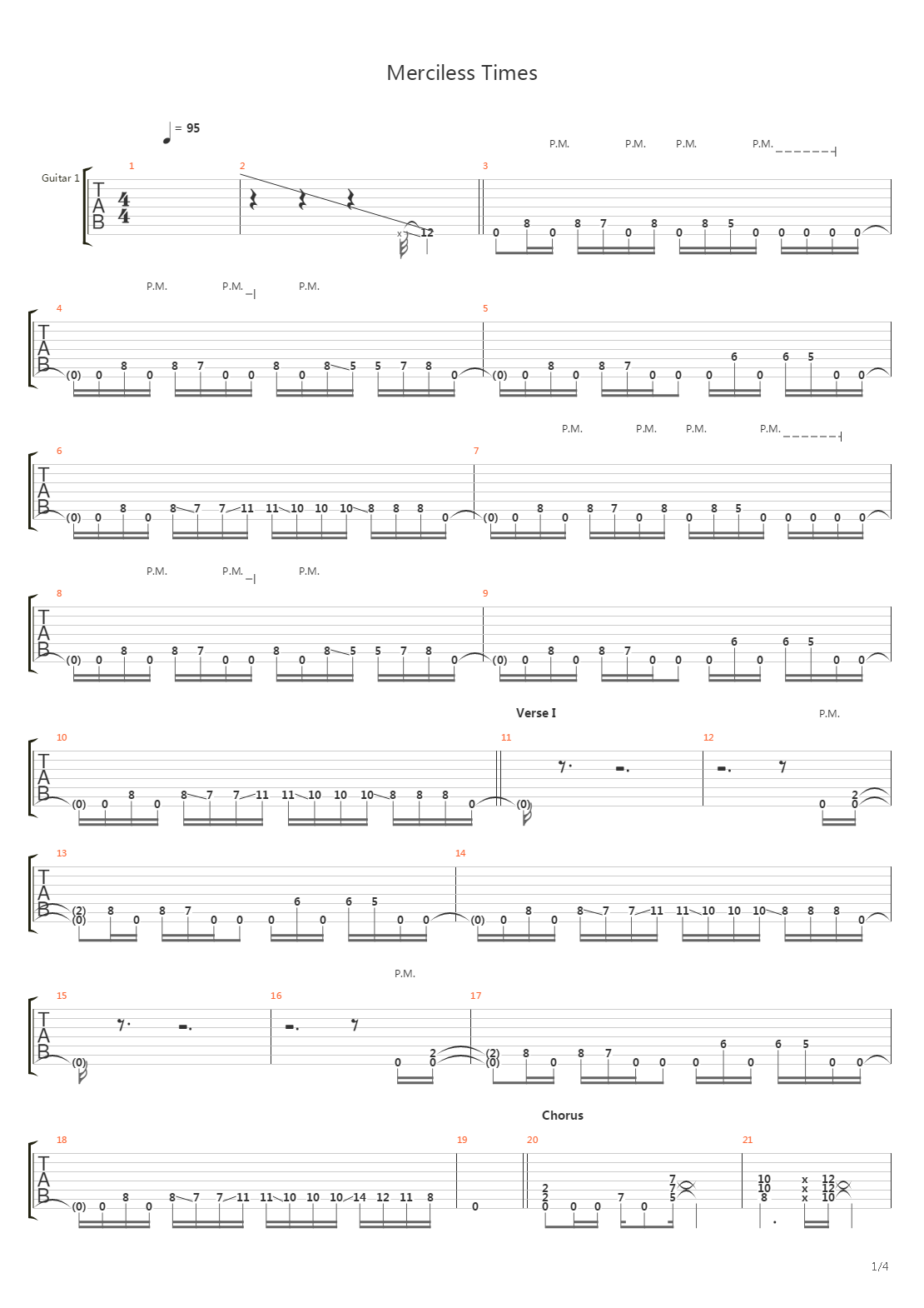 Merciless Times吉他谱