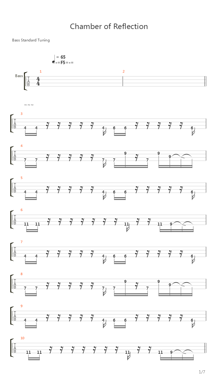 Chamber Of Reflection吉他谱