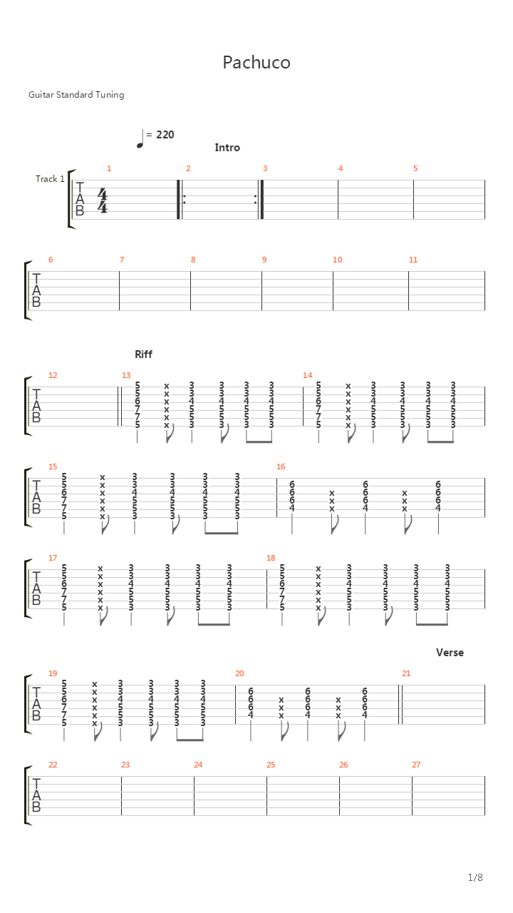 Pachuco吉他谱