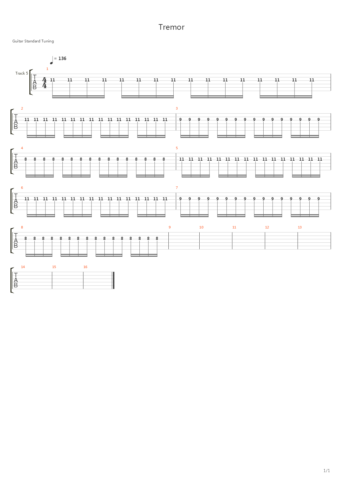 Tremor吉他谱