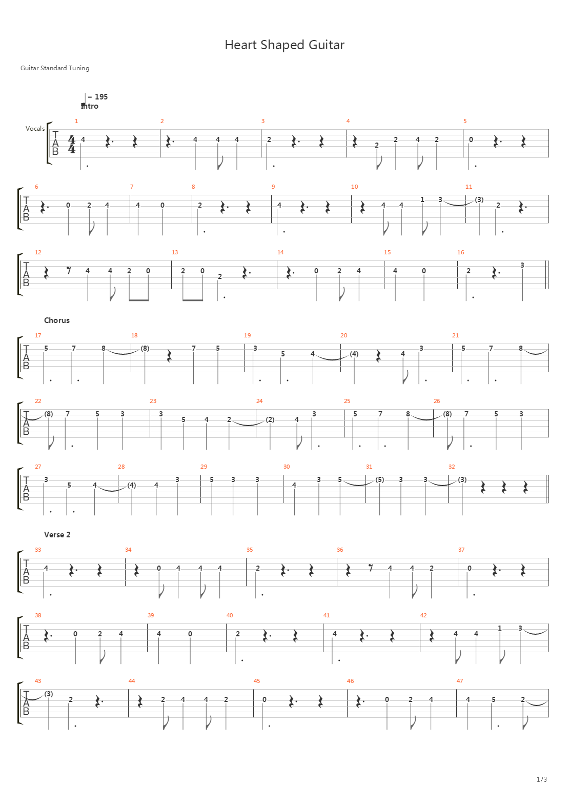 Heart Shaped Guitar吉他谱