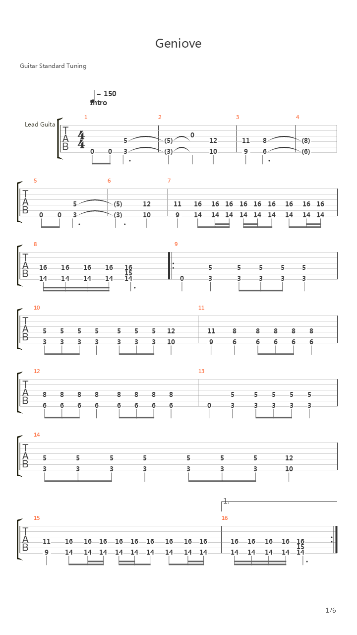 Geniove吉他谱