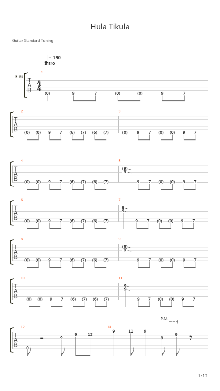 Hula Tikula吉他谱