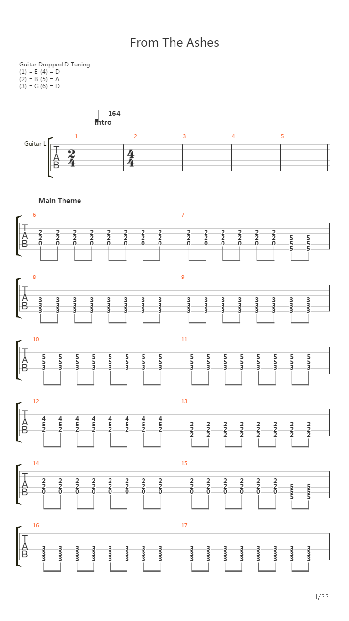 From The Ashes吉他谱