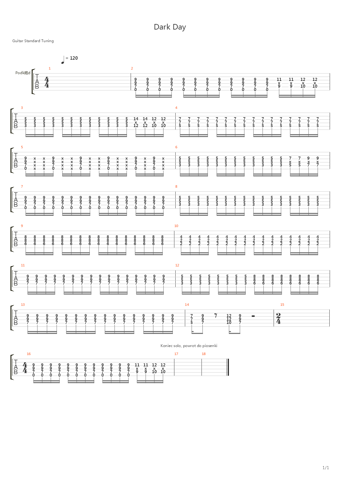 Dark Day吉他谱
