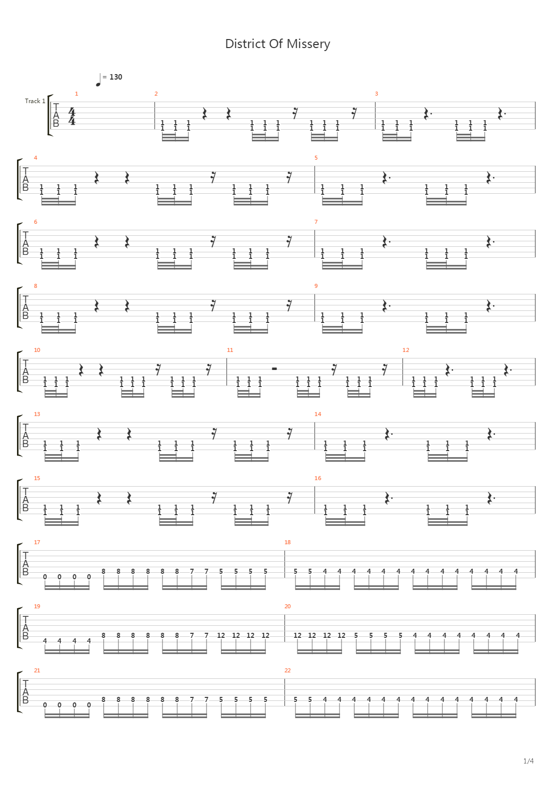 District Of Misery吉他谱