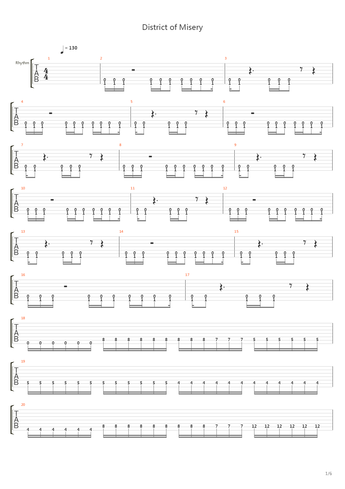 District Of Misery吉他谱