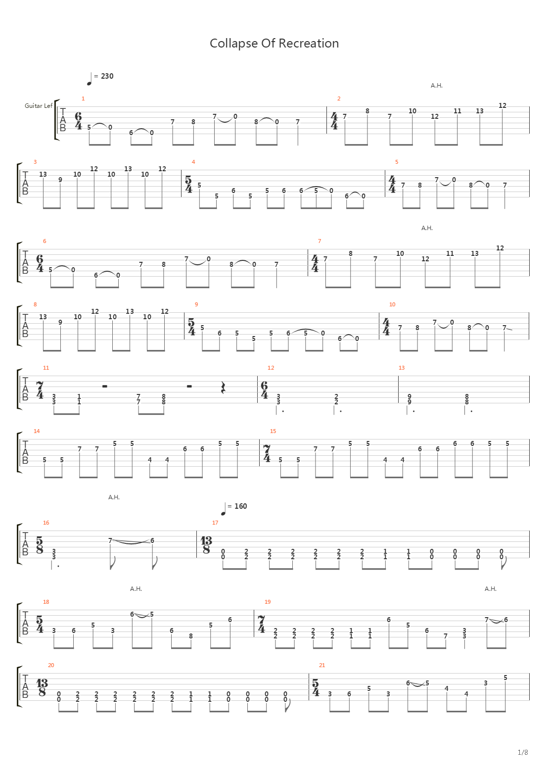Collaspe Of Recreation吉他谱