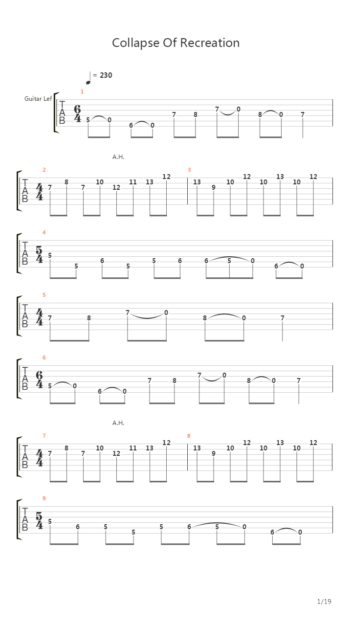 Collaspe Of Recreation吉他谱