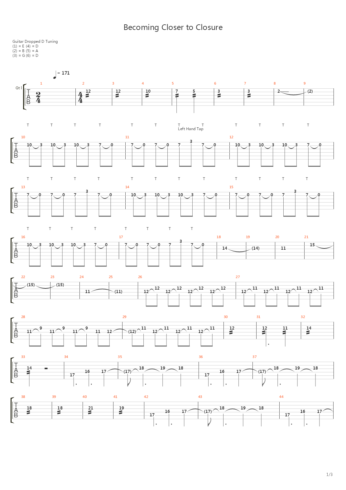 Becoming Closer To Closure吉他谱