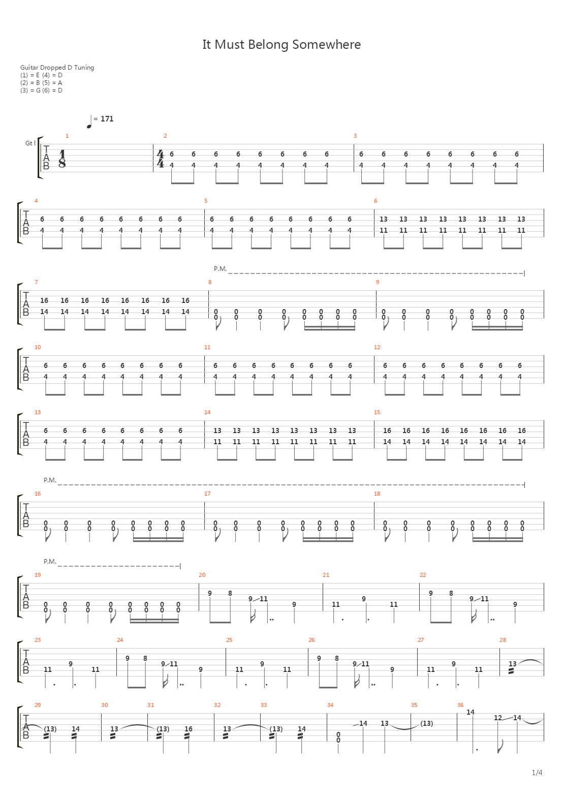 It Must Belong Somewhere吉他谱