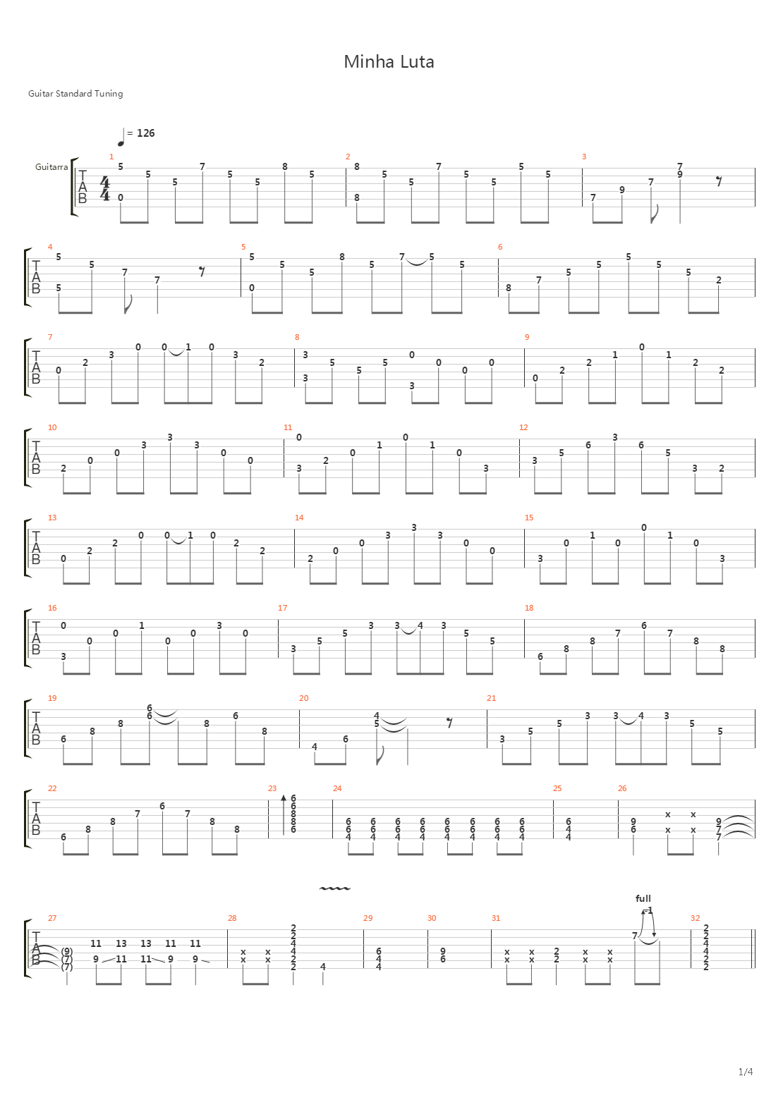 Minha Luta吉他谱