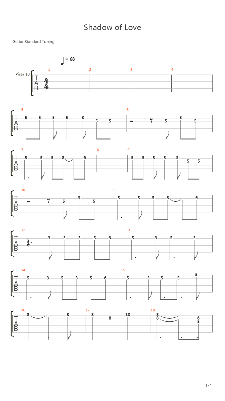Shadow Of Love吉他谱