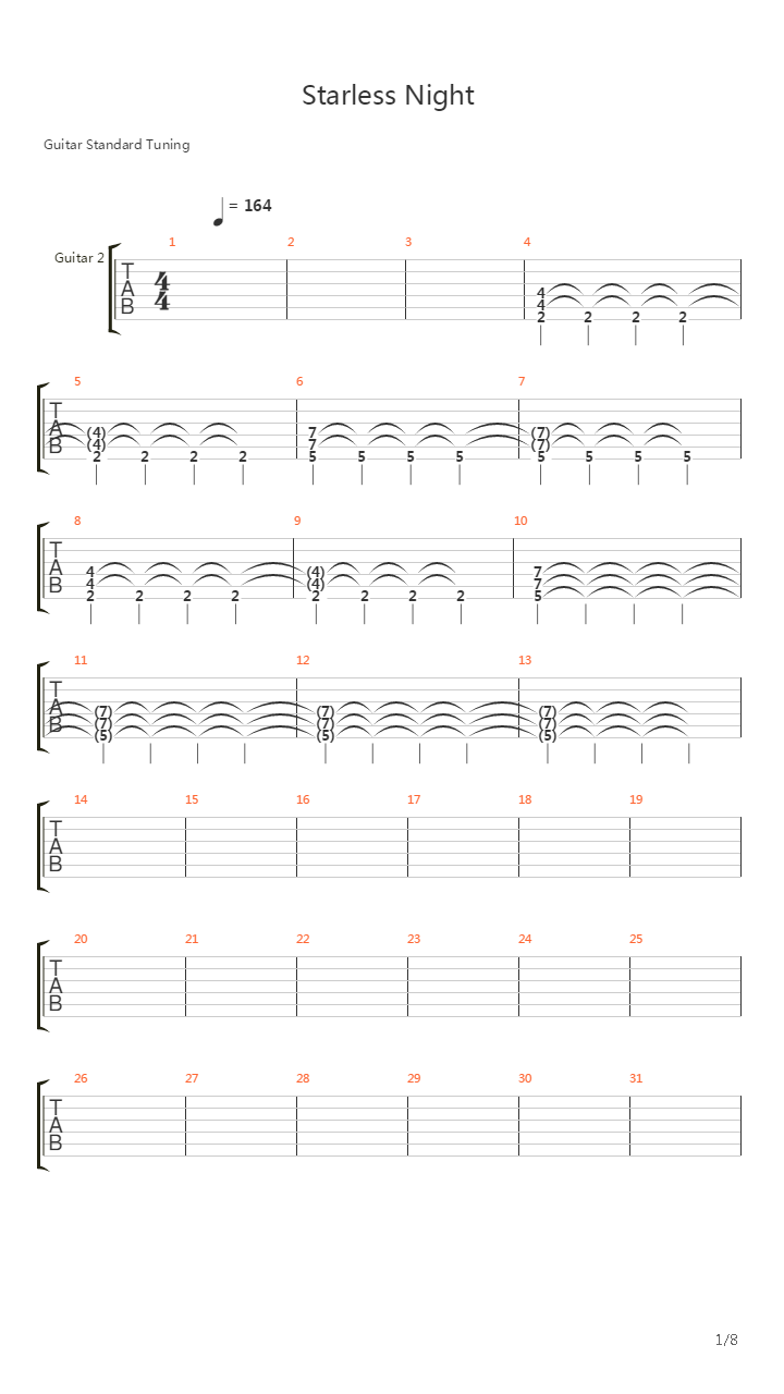 Starless Night吉他谱