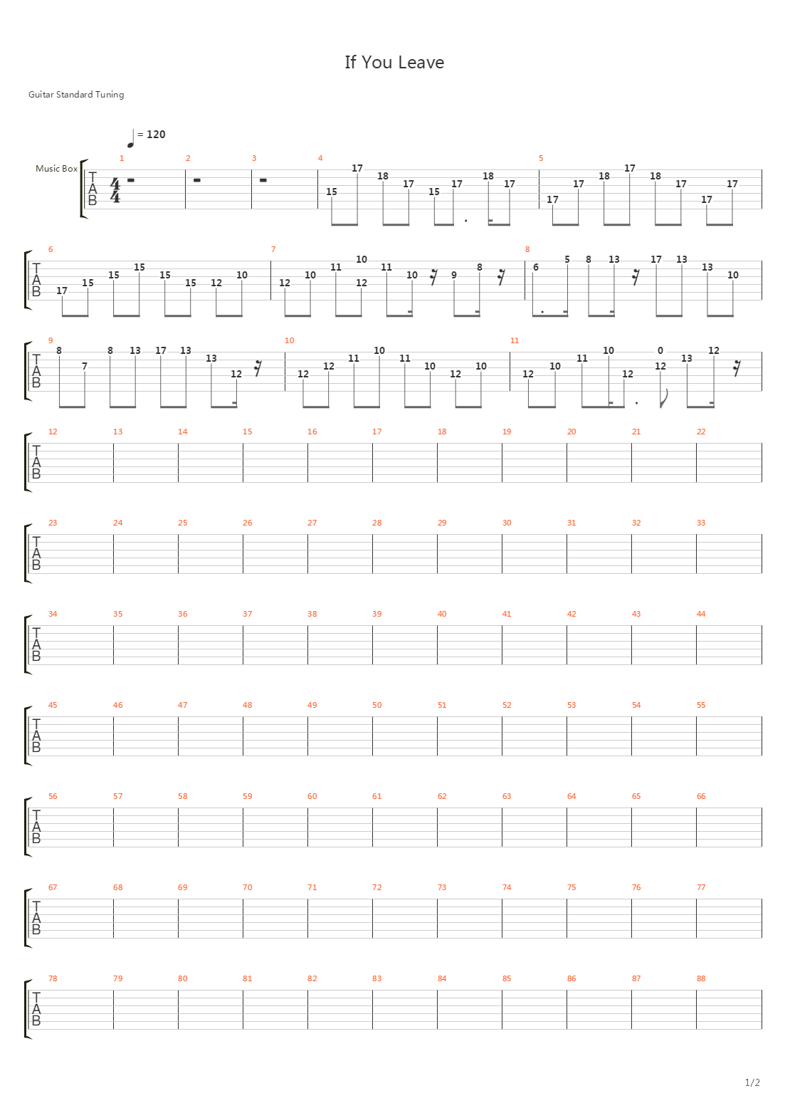 If You Leave吉他谱