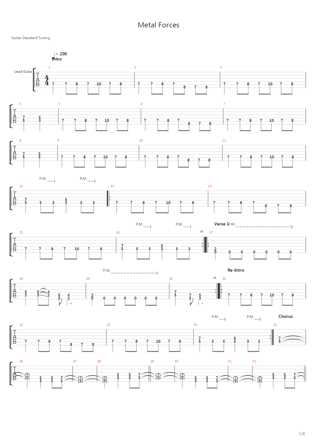 Metal Forces吉他谱