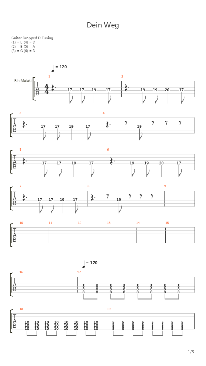 Dein Weg吉他谱