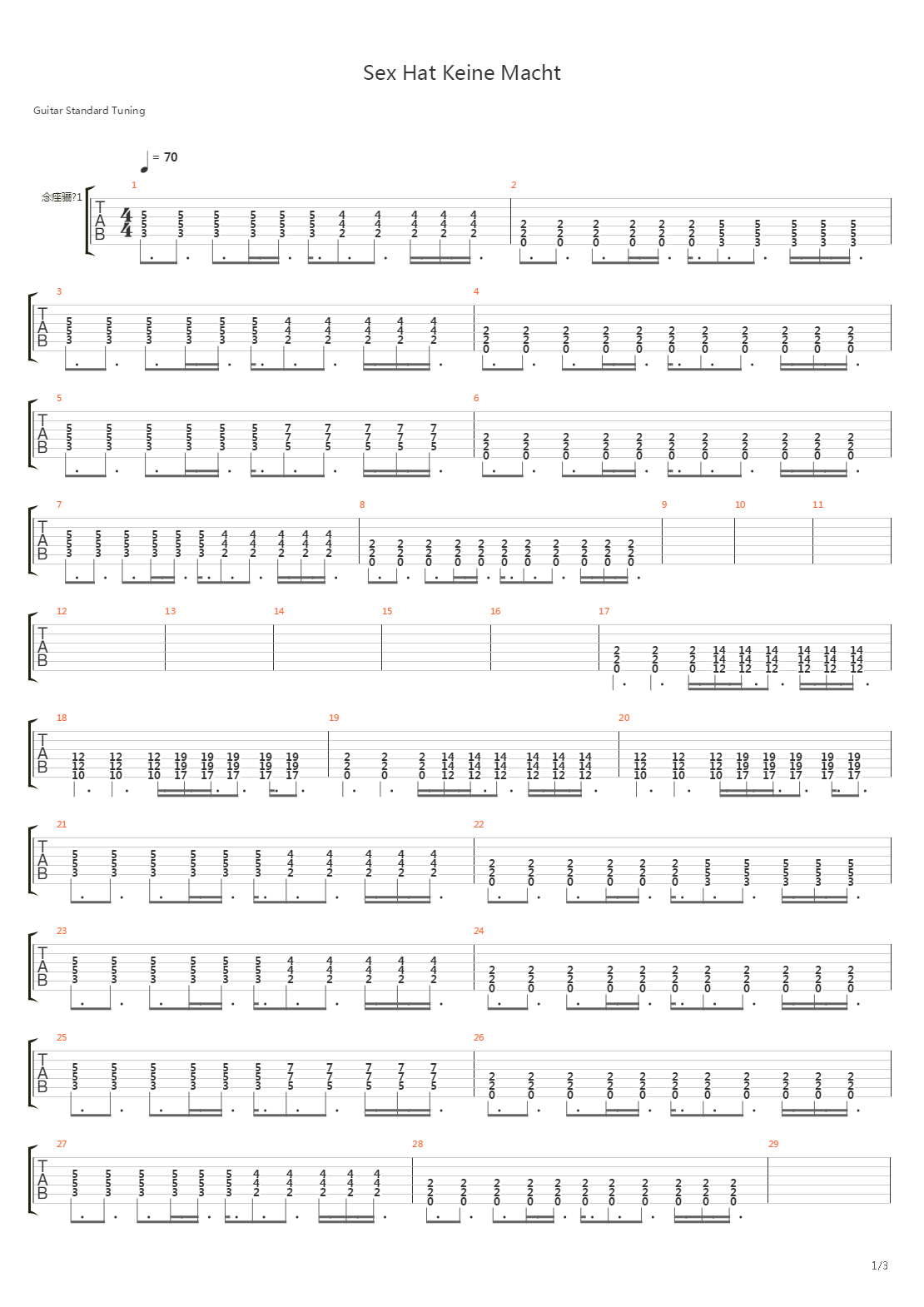 Sex Hat Keine Macht吉他谱