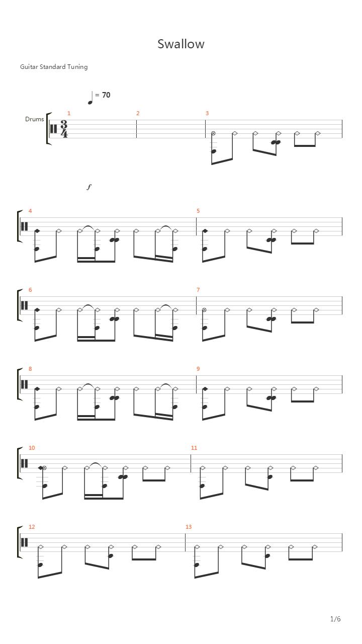 Swallow吉他谱