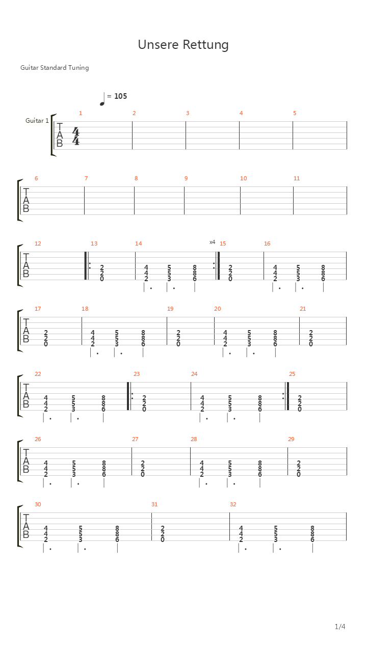 Unsere Rettung吉他谱