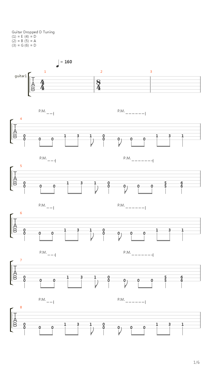 War吉他谱