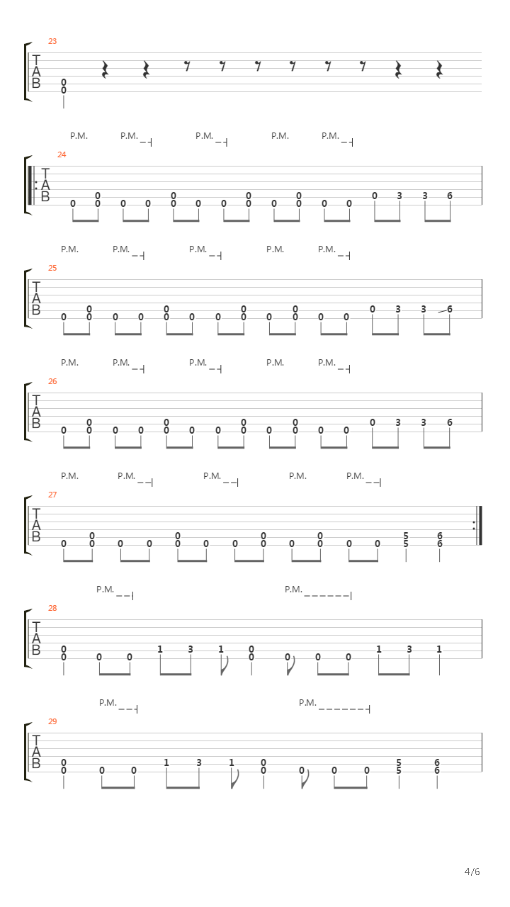 War吉他谱
