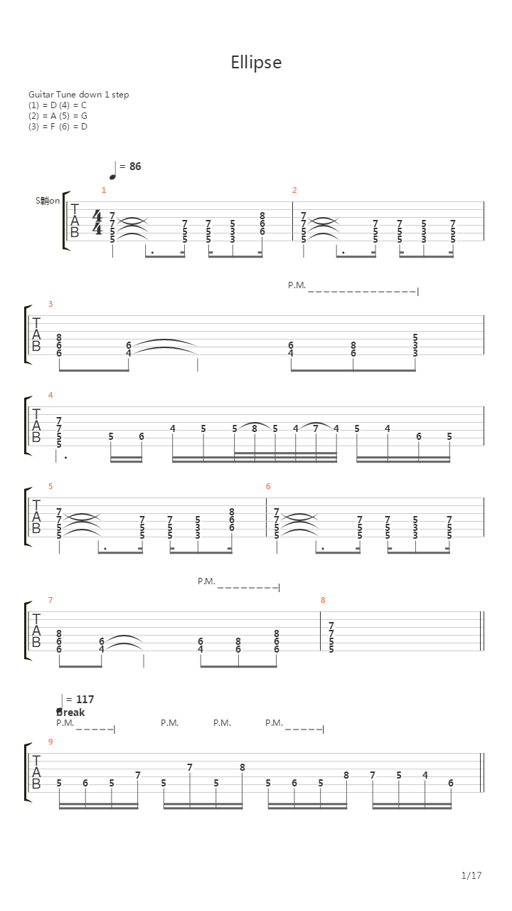 Ellipse吉他谱