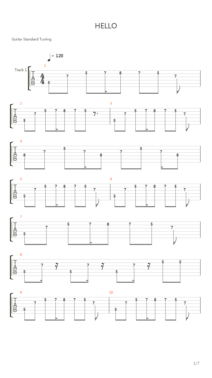 Hello吉他谱