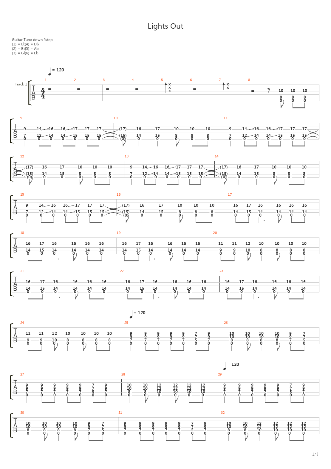 Lights Out吉他谱