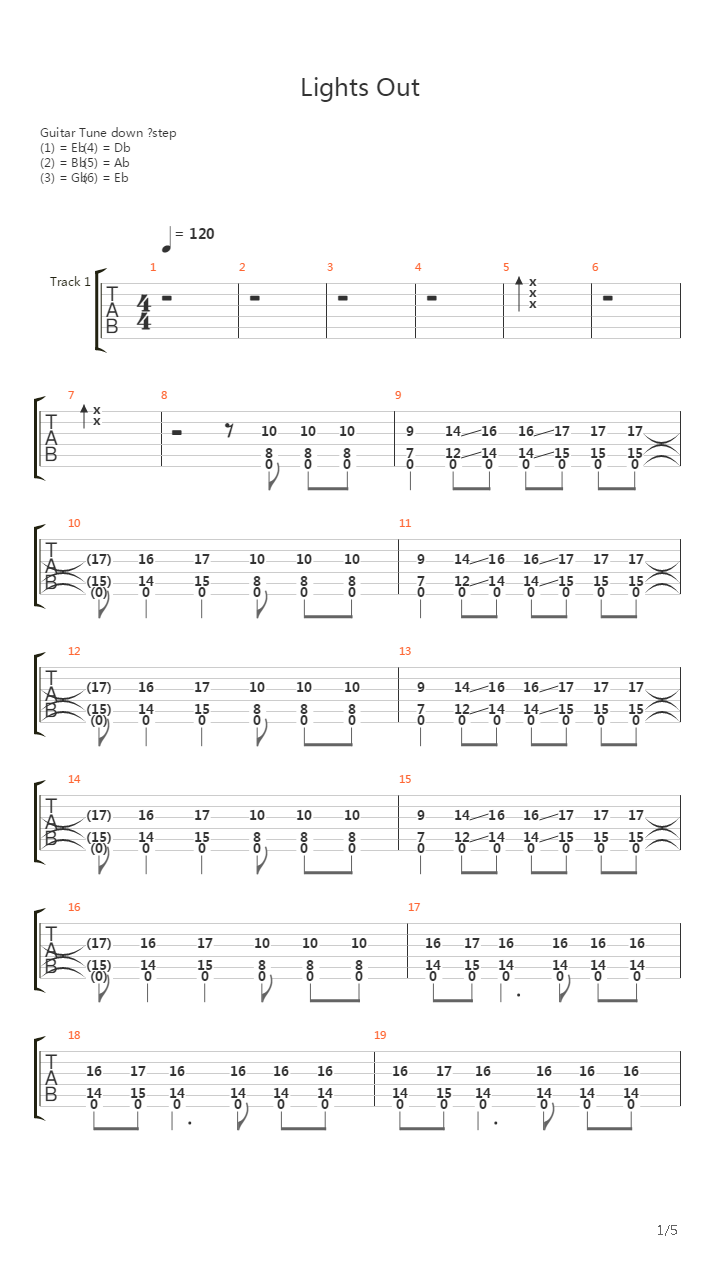 Lights Out吉他谱