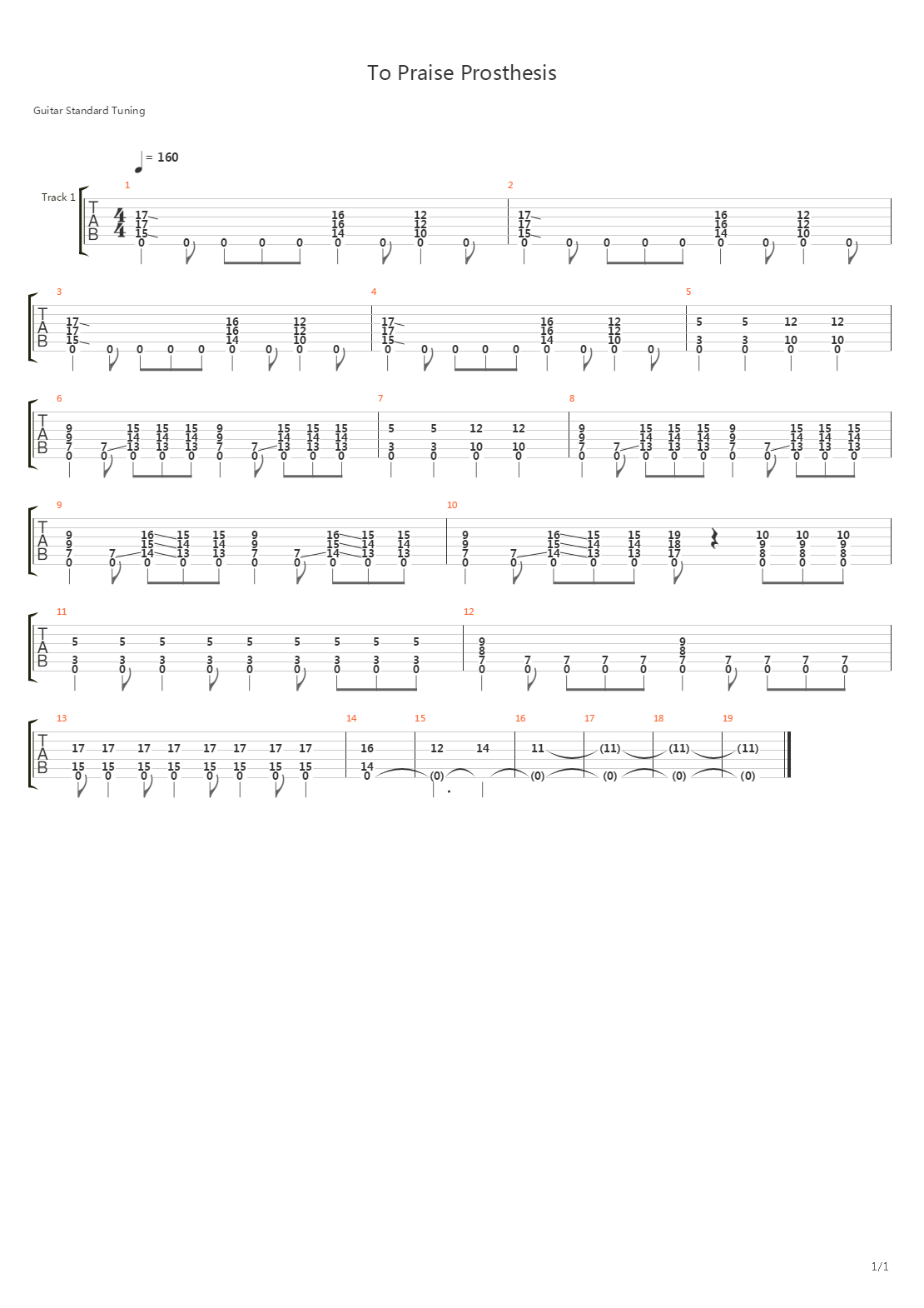 To Praise Prosthesis吉他谱