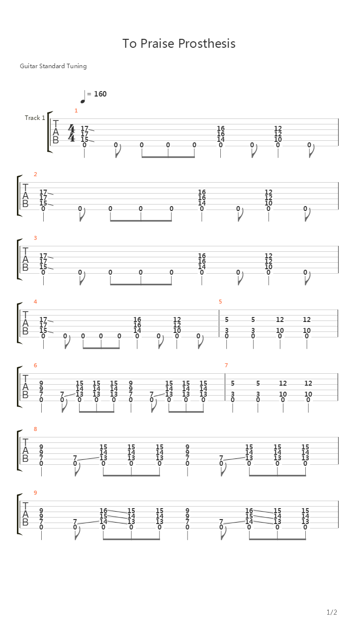 To Praise Prosthesis吉他谱
