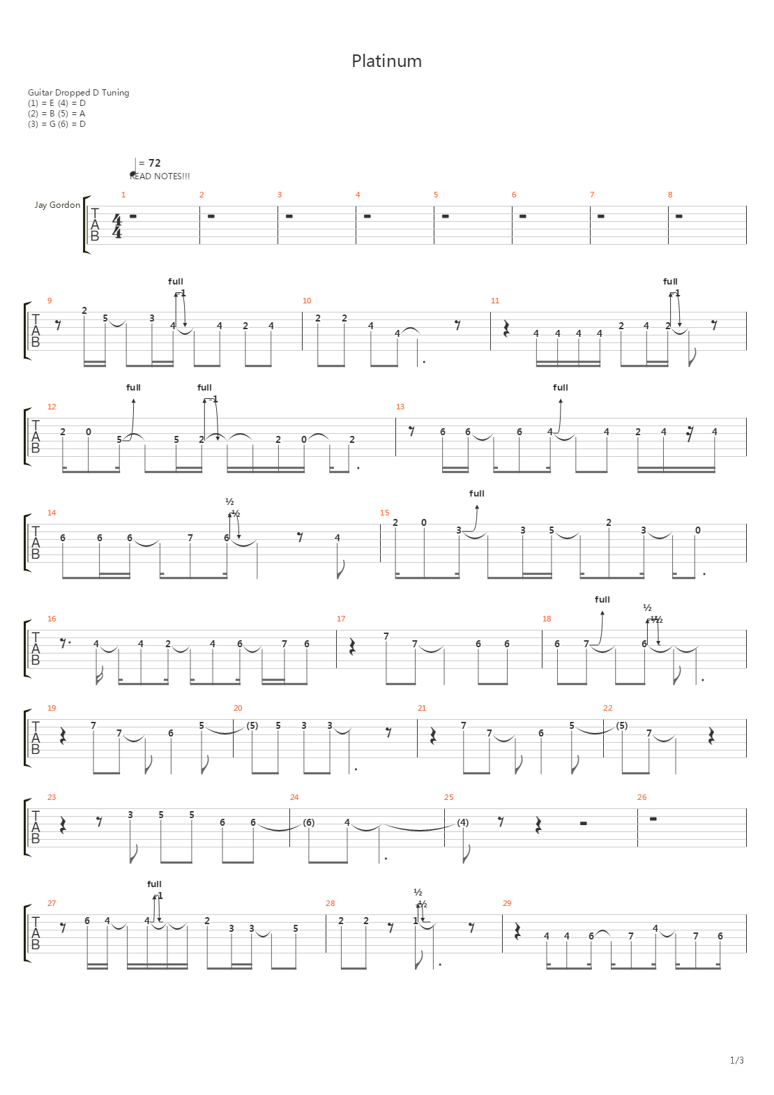 Platinum吉他谱