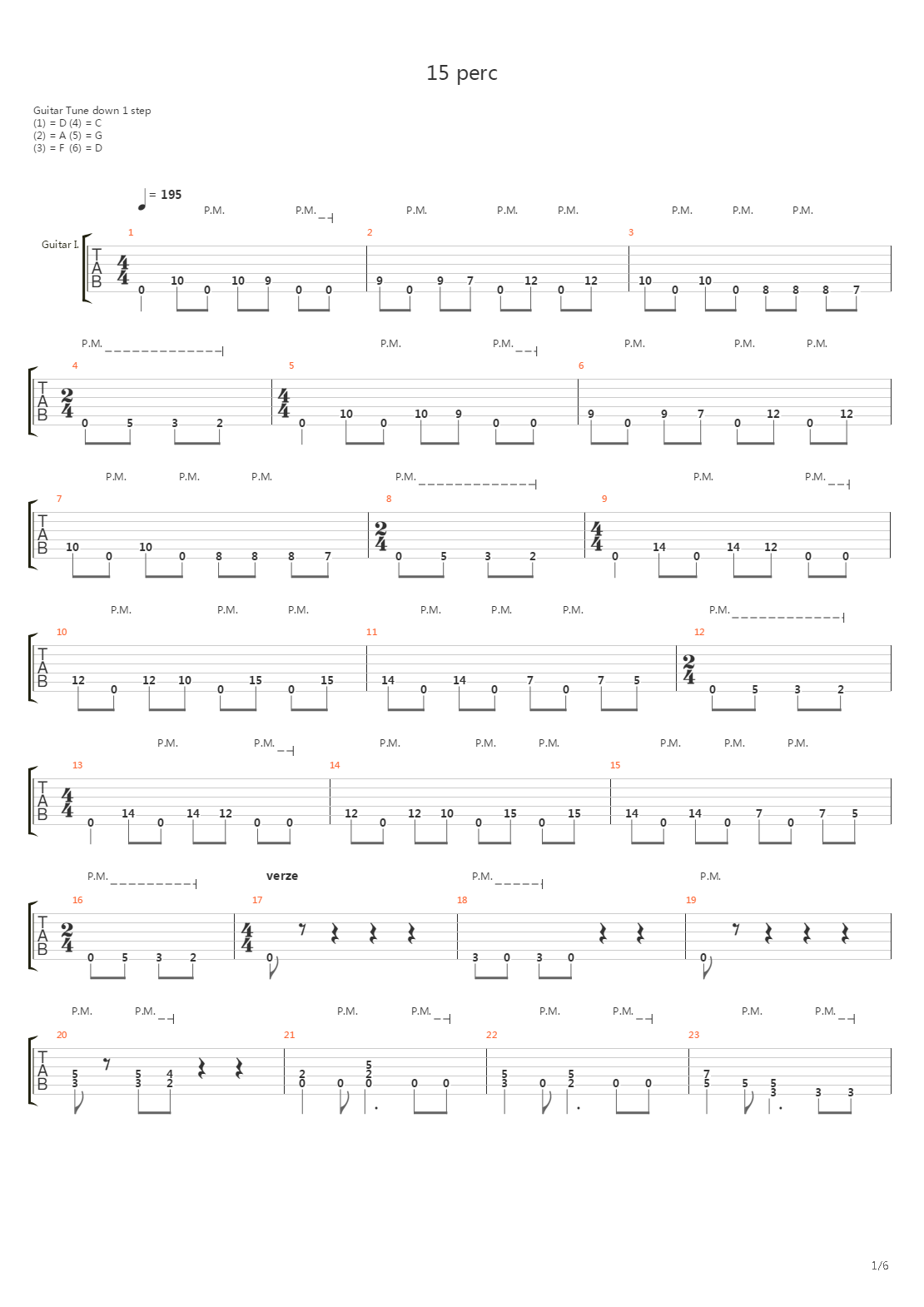 15 Perc吉他谱